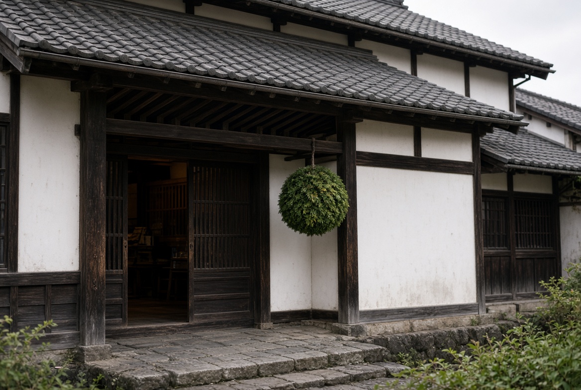 杉玉のある蔵の外観